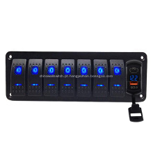 12V 7 Painel de interruptor de gangue para barco